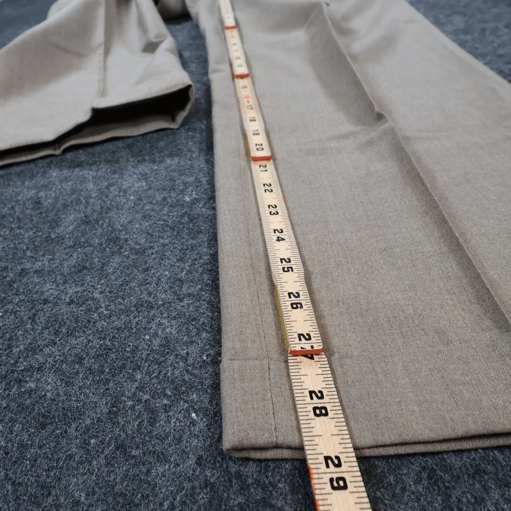 Tallia Uomo Dress Pants Mens 34R Tan Wool Pleated Cuffed Slacks Trousers